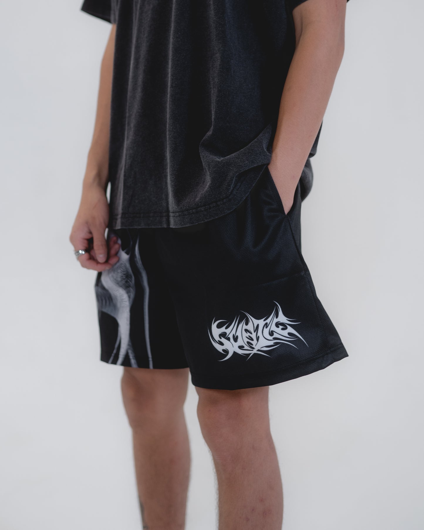 Men's Wireframe Black Shorts